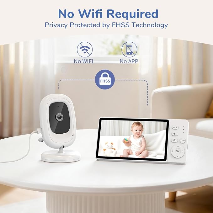 2026 1080P No WiFi Video Baby Monitor, HD Night Vision, Two-Way Talk, - Image 2