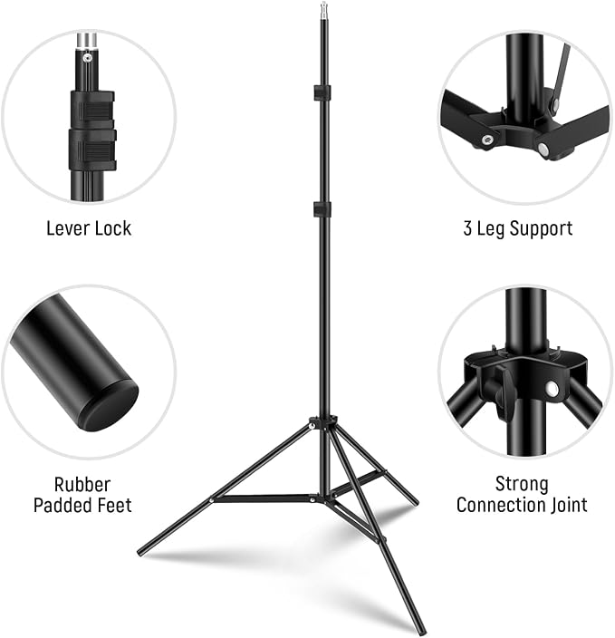 NEEWER Photography Light Stand, 7 Feet / 210cm Aluminum Alloy Photo Studio - Image 7