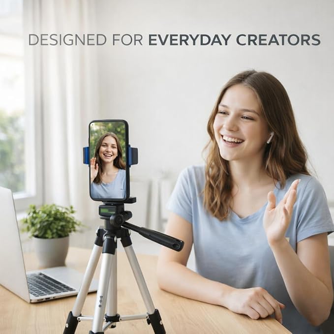 Acuvar 50” Phone Tripod with Holder – Lightweight Aluminum Tripod Stand - Image 8