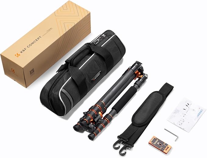 K&F CONCEPT 68" Carbon Fiber Camera Tripod, Compact Tripods - Image 8