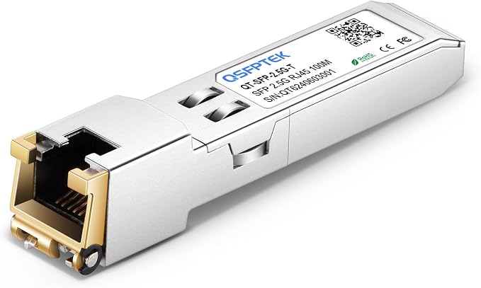 2.5Gbase-T SFP to RJ45 Copper Module, Gigabit Ethernet Transceiver Compatible by QSFPTEK