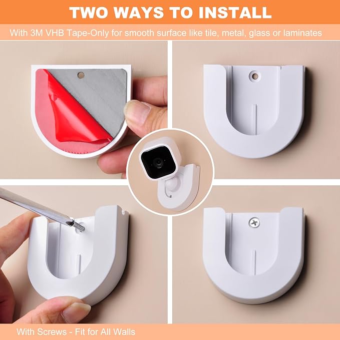 2 Pack Wall Mount for Blink Mini Indoor Camera, Strong Adhesive Camera Mount - Image 4