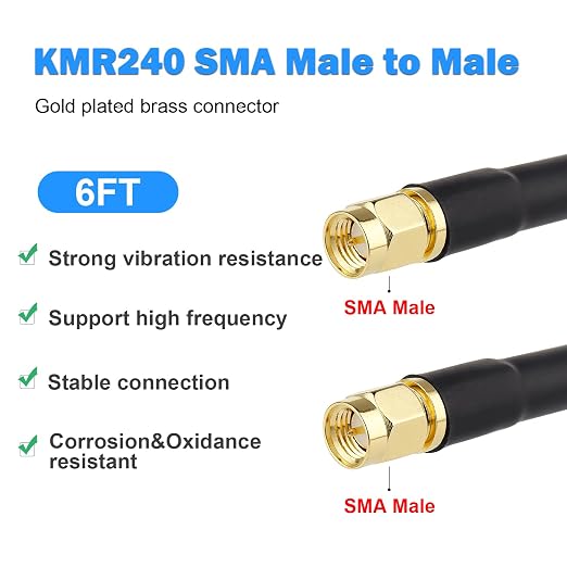 MOOKEERF KMR240 SMA Male to SMA Male Coaxial Cable 50 ohm Coax Ultra Low Loss - Image 2