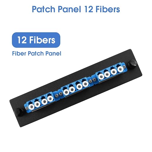 LC/UPC Fiber Patch Panel, 3 Singlemode Blue 4 Channels LC Adapters, 12 Fiber - Image 3