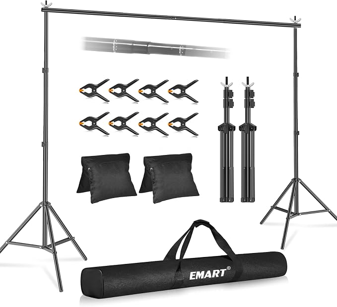 EMART Backdrop Stand 10x8.5ft Photo Studio Adjustable Background Stand Support by EMART