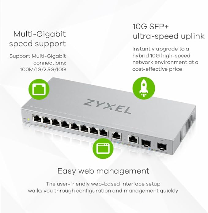 Zyxel 12 Port Network Switch | 2.5Gb Multi Gigabit Switch | Web Managed | 8x 1G - Image 5
