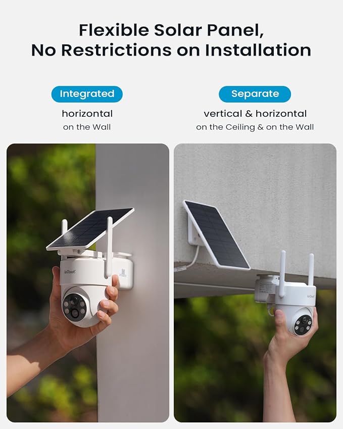 ieGeek 2 Pack S5 Solar Security Cameras Wireless Outdoor – 2K 3MP WiFi Camera - Image 2