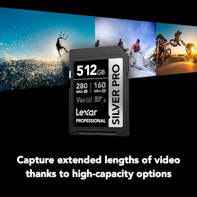 Lexar 512GB Professional SILVER PRO SD Card, Full HD, - Image 3