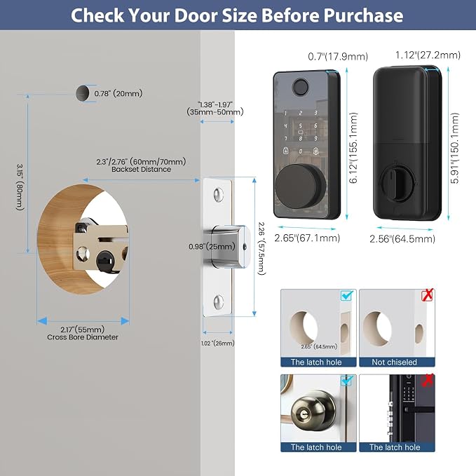 Fingerprint Door Lock, Biquole Keyless Entry Door Lock, Smart Lock - Image 8