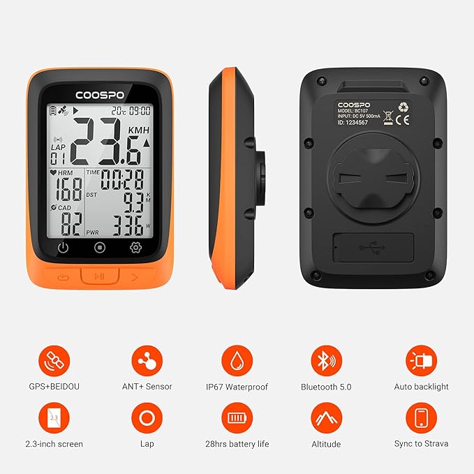 COOSPO Bike Computer Wireless GPS, Cycling Computer GPS Bike Tracker - Image 2