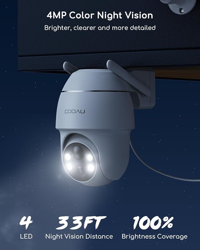 COOAU 4MP Cameras for Home Security Outdoor, 5GHz & 2.4GHz Solar Security - Image 6
