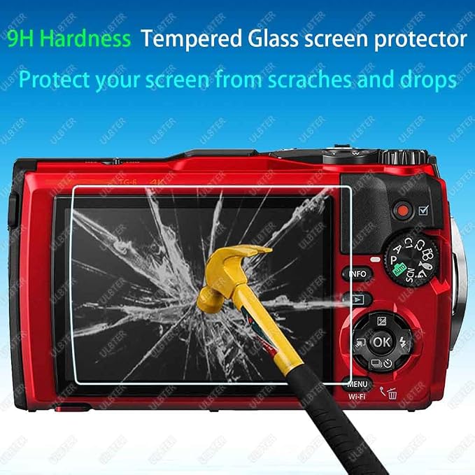 ULBTER Screen Protector for Olympus TG-7 TG-6 TG-5 TG-4 TG7 Red Black, OM - Image 3