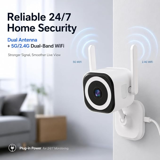 Cameras for Home Security Indoor Outdoor, Dual Antenna 5G/2.4G WiFi Security - Image 6