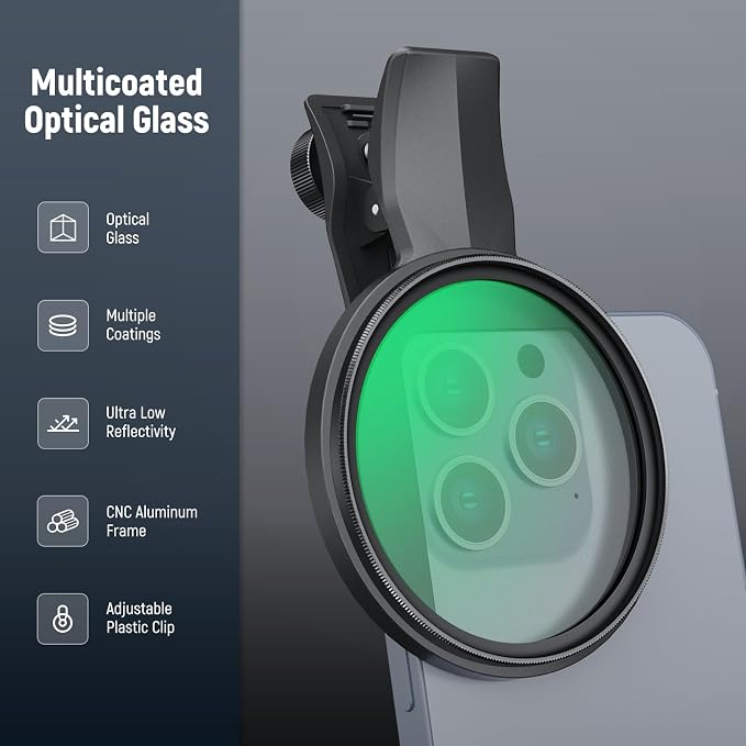 NEEWER 67mm Clip On Black Diffusion 1/4 Filter Compatible - Image 7