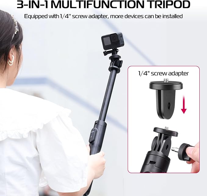 ULANZI SK-03 Selfie Stick Tripod, 3 in 1 Extendable Phone Holder - Image 4