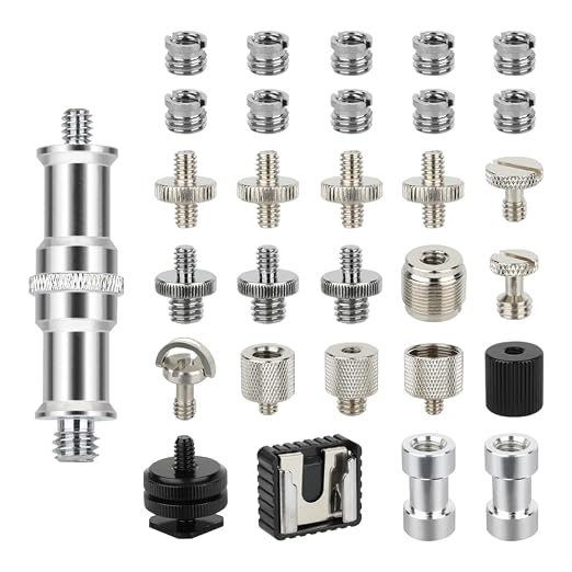 CAMVATE 30PCS Camera Screw Mount Set 1/4 to 1/4, 1/4 to 3/8, 1/4 to 5/8 by CAMVATE