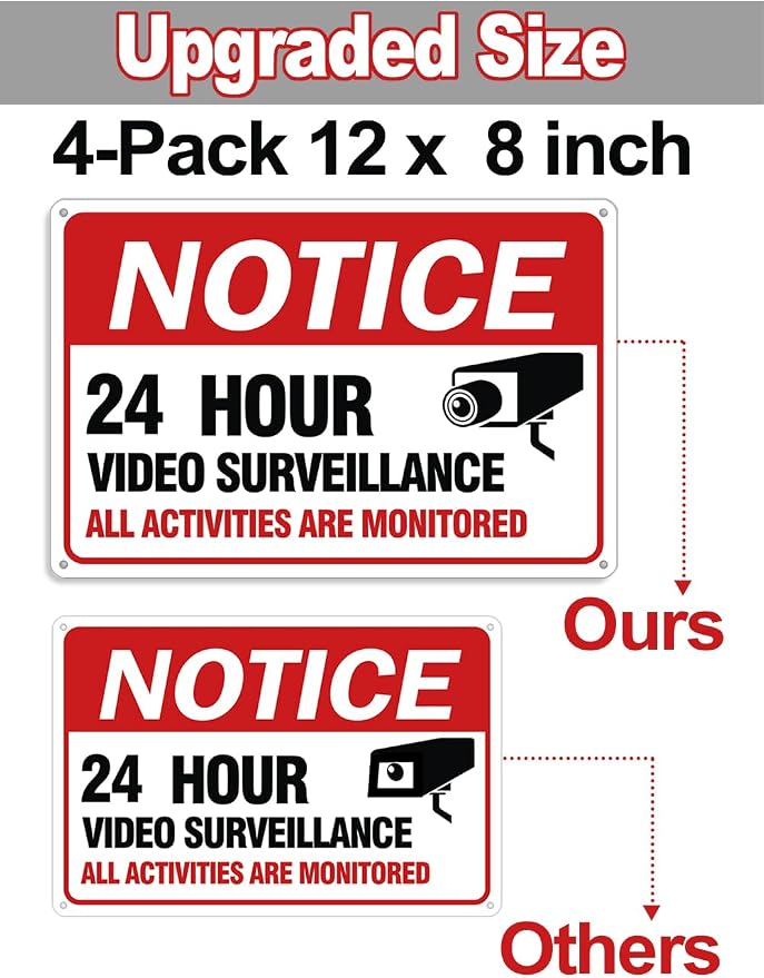 Video Surveillance Sign, Reflective and Waterproof Material 24 Hour - Image 2