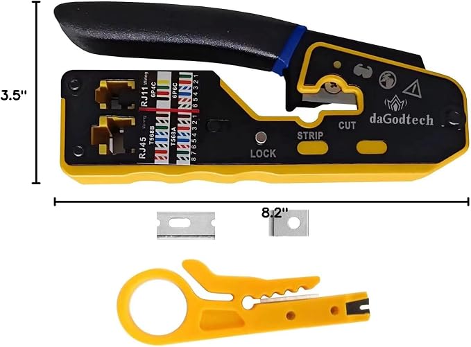 RJ45 Ethernet Network Tool Kit, Pass Through Cat6 Crimping Tool - Image 8