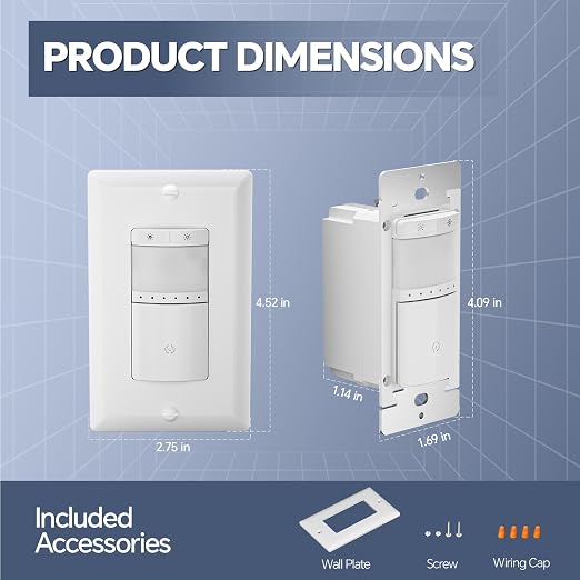 ECOELER Motion Sensor Dimmer Light Switch, in-wall Electronic Dimmer - Image 8