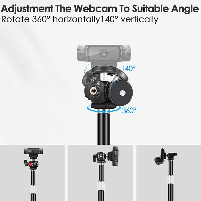 Webcam Tripod Stand for Desk: Webcam Stand for Logitech Brio | C920 | C922 | - Image 7