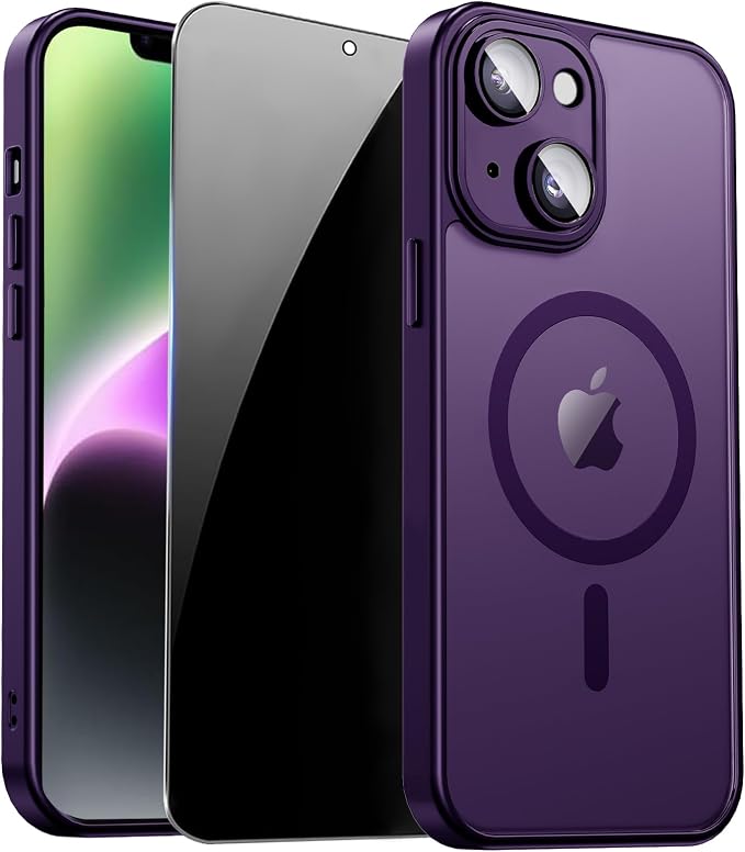 for iPhone 14 Plus Case with Privacy Screen Protector and Camera Protection by ZOZDOKG