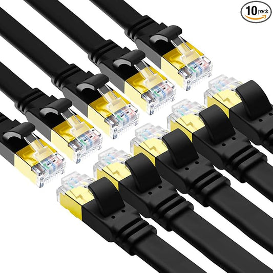 Yauhody CAT 8 Ethernet Cable, Flat Patch Cord, High Speed 40Gbps 2000MHz 26AWG by Yauhody