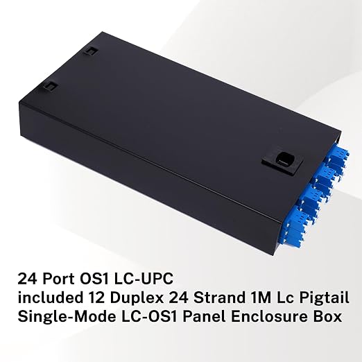 Duplex Fiber Enclosure with 24 Port LC-OS1 Box, LC-OS1 Cables, Wall Mount - Image 6