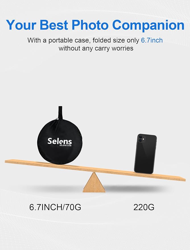 Selens 2 in 1 Foldable 17inch/45cm Light Reflector, Collapsible Disc - Image 3