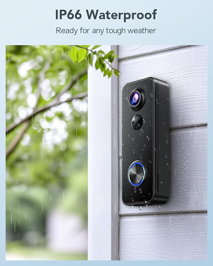 XTU Battery Doorbell, 180° Head-to-Toe Video, Live View - Image 8