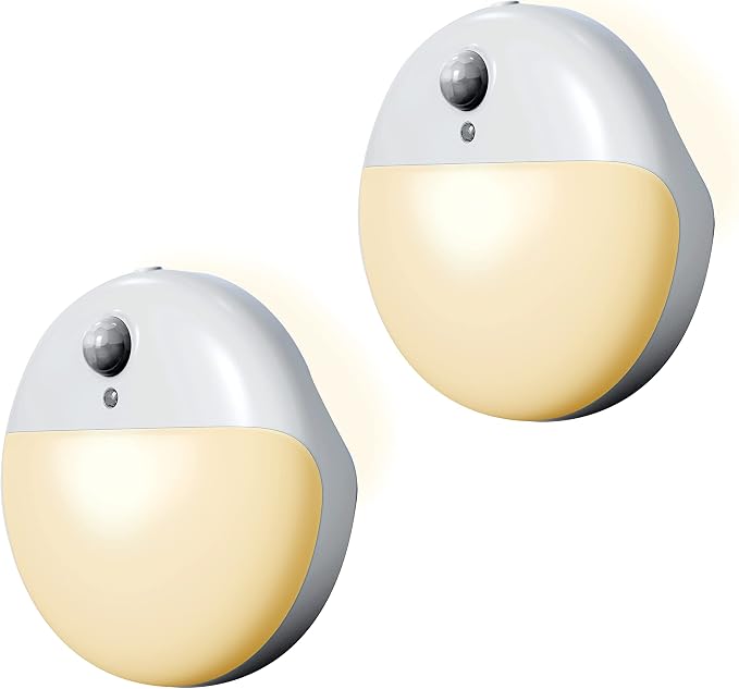 YUNLEX 2 Pack Amber Night Light, Battery Operated Night Light, 2.6" Small - Image 10