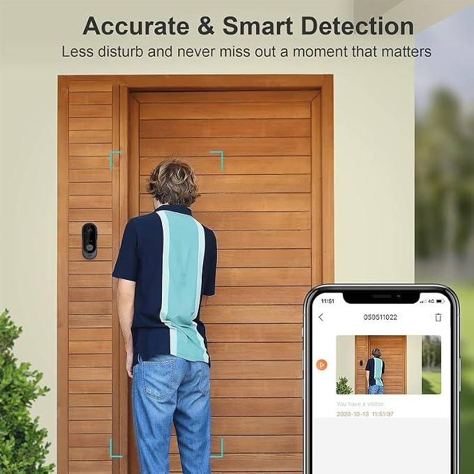 ZIG1 Doorbell Camera Wireless No Subscription, 1080p Video Doorbell - Image 6
