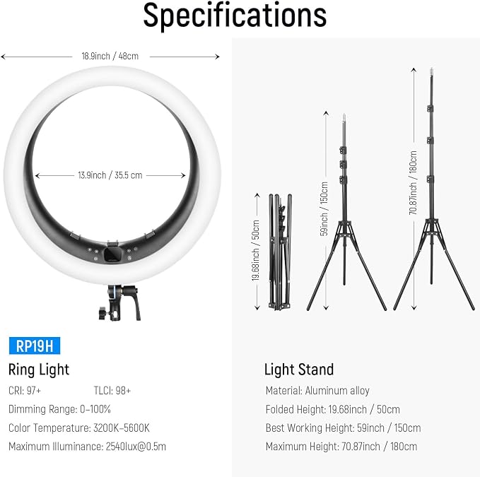 NEEWER 19 inch 2.4G Ring Light - Image 8
