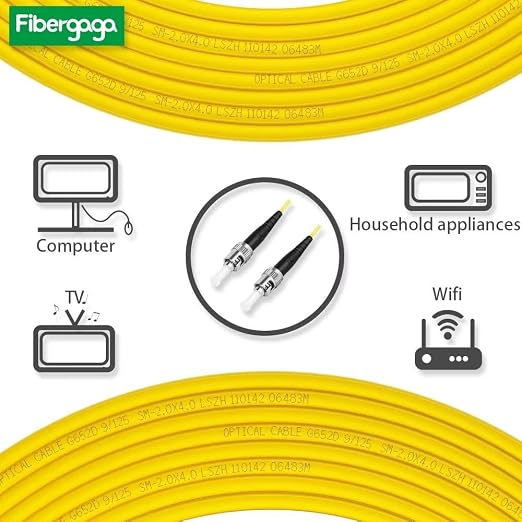 Fibergaga-20M OS2 ST to ST Fiber Patch Cable Single Mode, Length Option: - Image 3