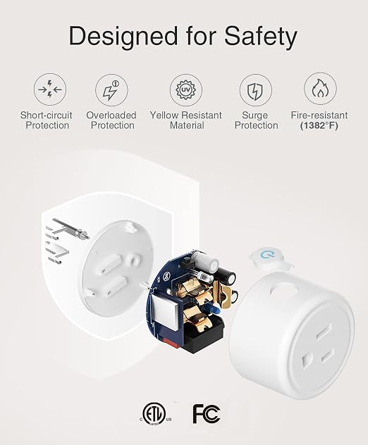GHome Smart Plug Mini, WiFi Smart Outlet Plug Works - Image 3