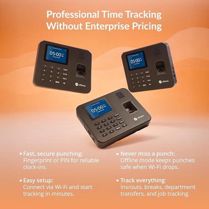 uAttend RE2000 Biometric Time Clock - Image 6
