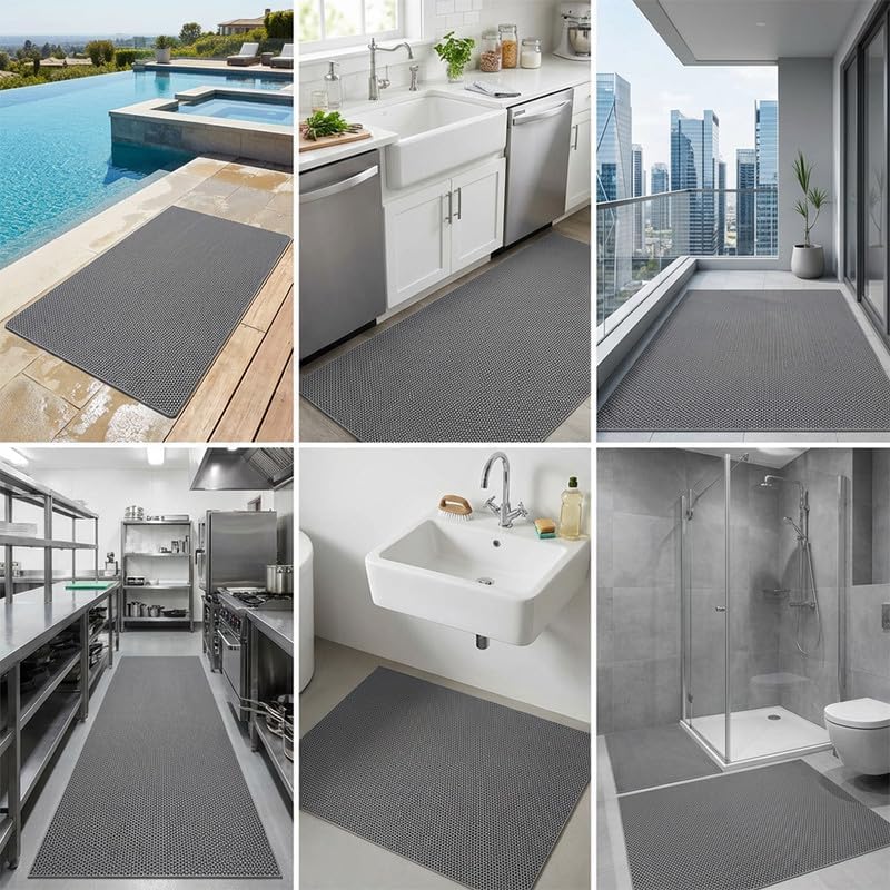 Anti Slip Drainage Mat Cutable Pool Flooring Bathroom Mats 3FTX33FT PVC Mesh - Image 7
