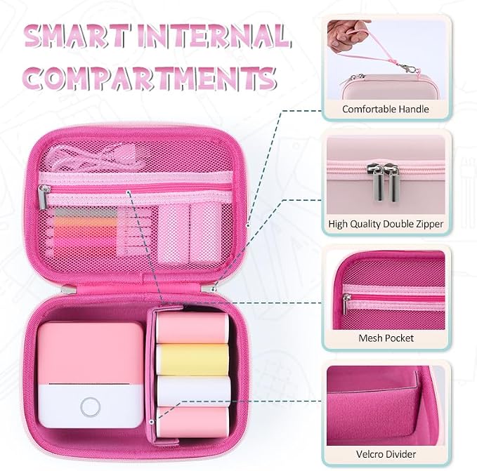 Carrying Case for Print Pods Mini Printer, Portable Mini Thermal Sticker Maker - Image 3
