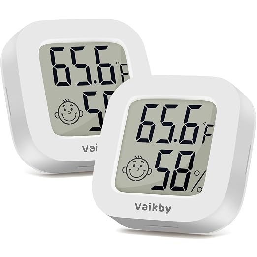 Vaikby Indoor Thermometer 2Pack, Humidity Gauge Meter Digital Hygrometer Room by Vaikby