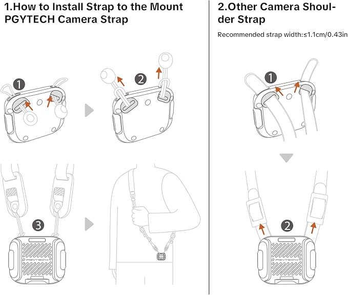 PGYTECH Camera Shoulder Strap Mount Quick Release Clamp & Plate Kit, Aluminum - Image 5