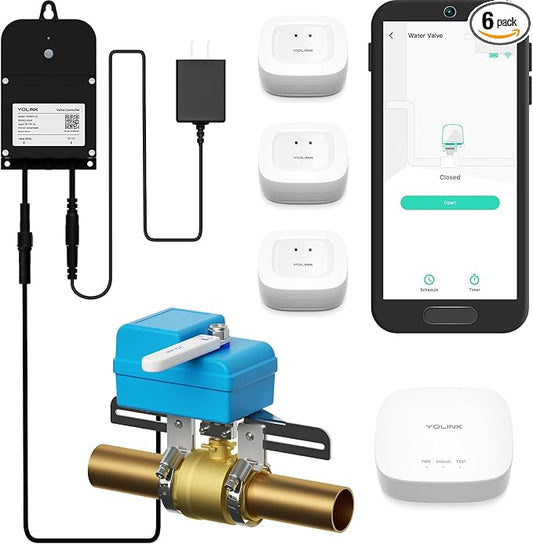 YoLink DIY Automatic Water Leak Detection & Shut-Off Starter Kit, EVO Valve by YoLink