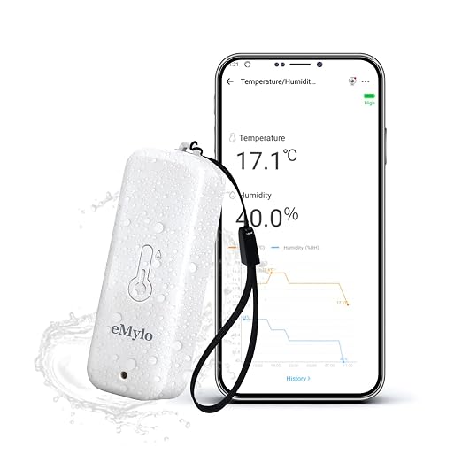 eMylo Zigbee Temperature and Humidity Sensor, IP65 Indoor Outdoor Thermometer by eMylo