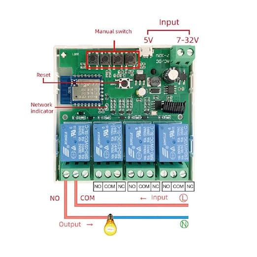 4 Channel Smart WiFi RF Bluetooth Wireless Dry Contact Relay Switch Module - Image 3