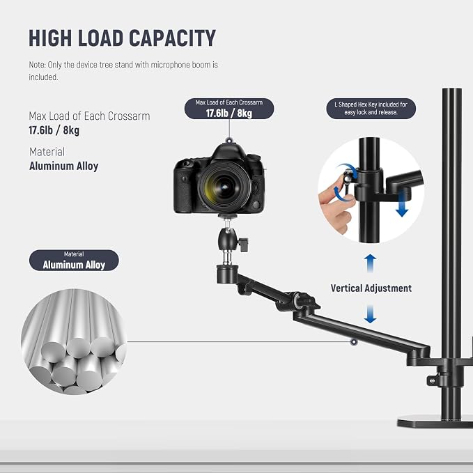 NEEWER Overhead Camera Stand Desk Mount Rig - Image 6
