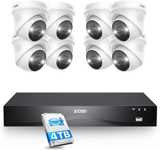 ZOSI 32CH 4K PoE Security Camera System, Color Night Vision, Person Vehicle by ZOSI