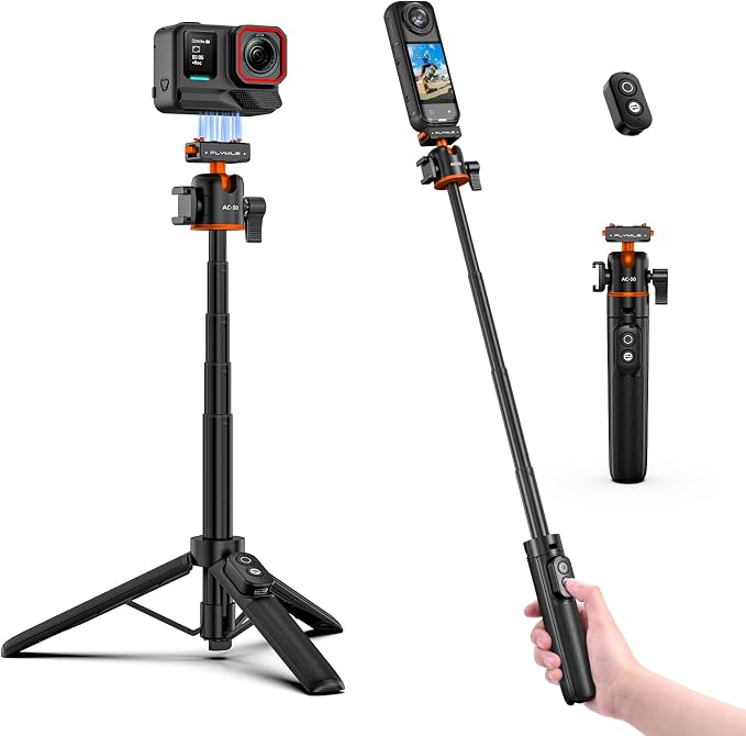 Tripod for Insta360 X5 ACE Pro 2, 21” Selfie Stick Quick Release Extension Rod by BRDRC