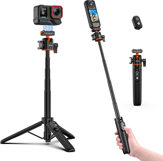 Tripod for Insta360 X5 ACE Pro 2, 21” Selfie Stick Quick Release Extension Rod by BRDRC