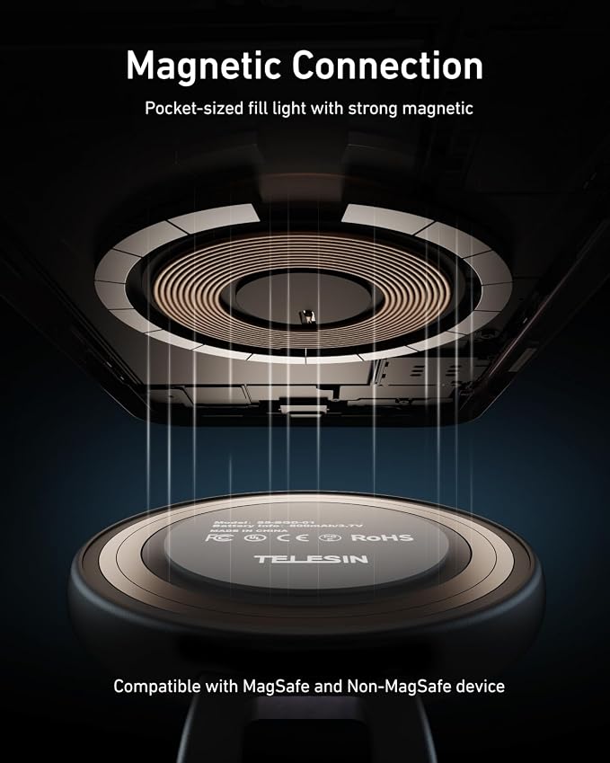 TELESIN C03 Magnetic Selfie Light, Phone Light Compatible - Image 5