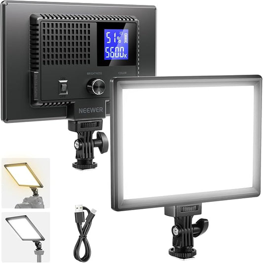NEEWER Basics 9" LED Video Light Panel, 3200-5600K Edge Lit Dimmable Camera by Neewer
