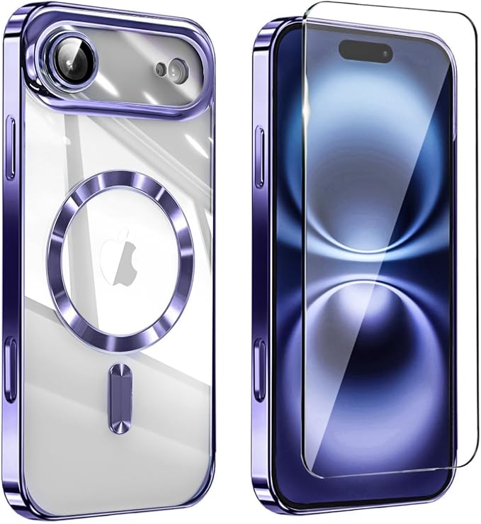 Magnetic Glossy Case for iPhone 17 Air, iPhone 17Air Phone Case Slim Clear by Unknown