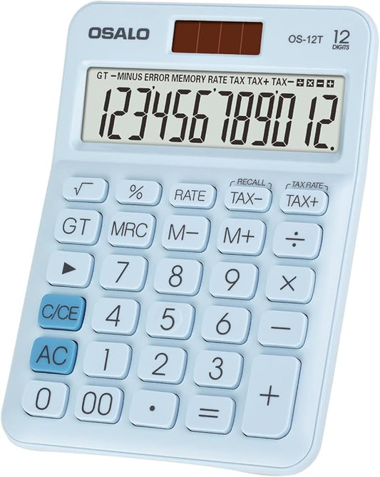 Pocket Small Size Desk Calculator, 12 Digit Large LCD Display, Basic Tax by Pendancy